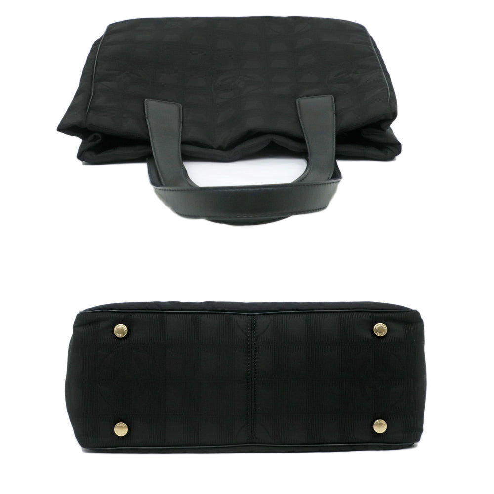 CHANEL CHANEL NEW LABEL TORTOT PM G  Black Black A20457 Handbag Nylon  Women