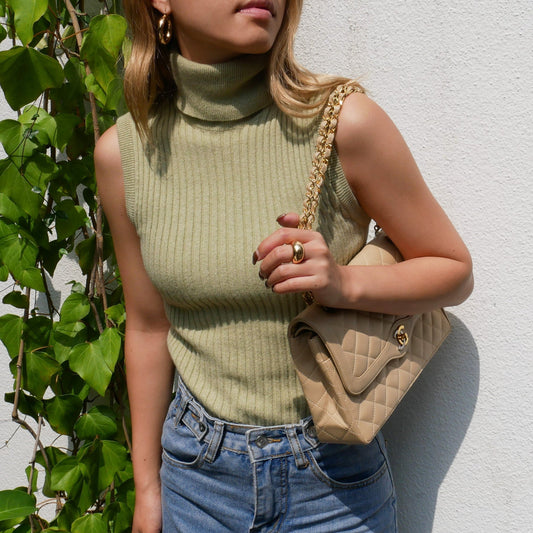 Chanel Fall 1993 ribbed knitted top #42