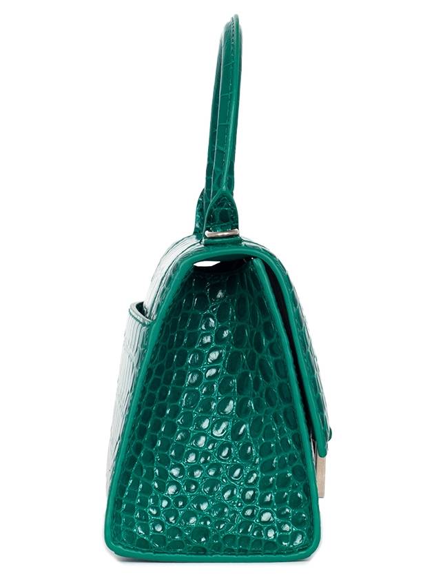 Luxury Balenciaga  Hourglass Crocodile Small Tote Bag Green