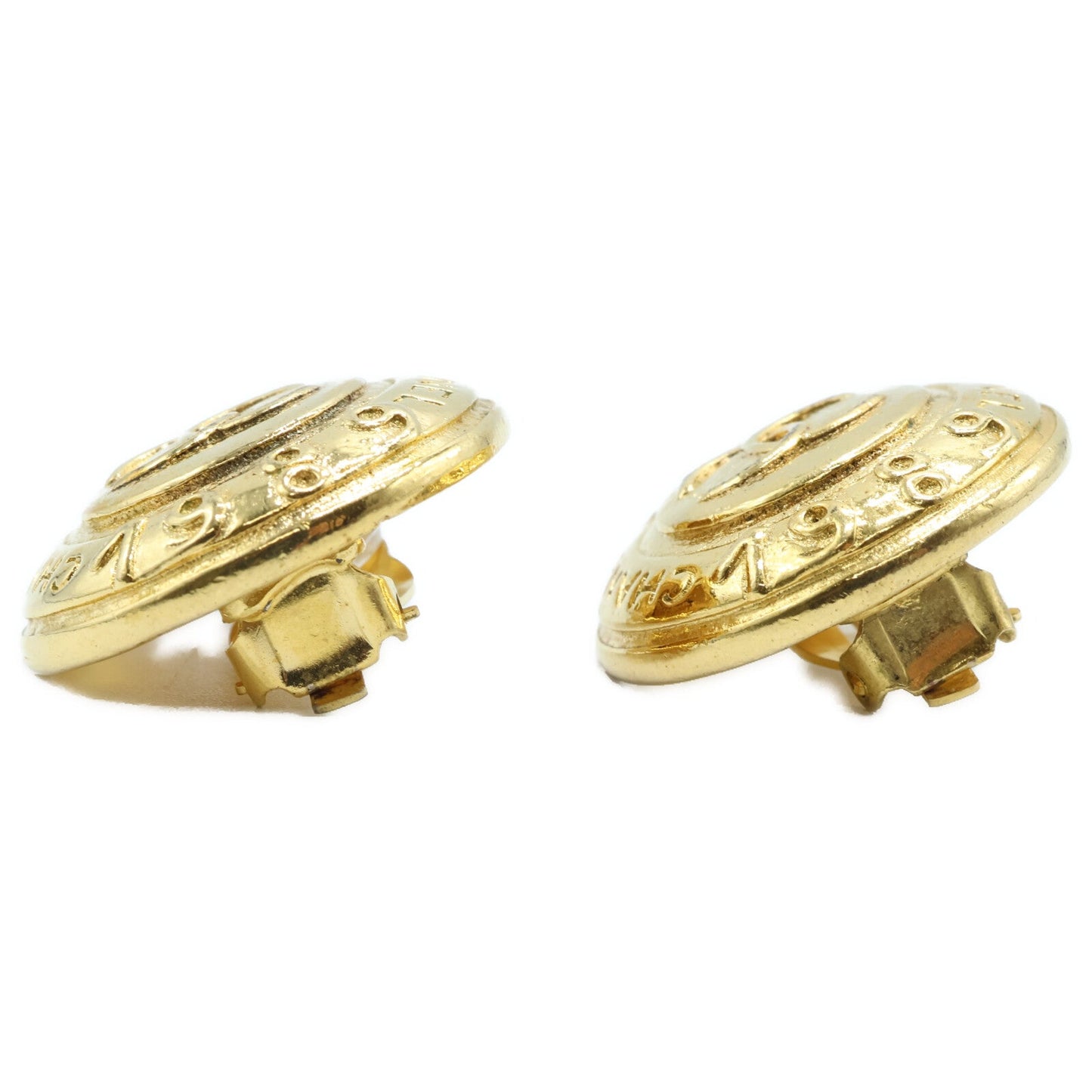 Chanel Coco Mark Round Earrings