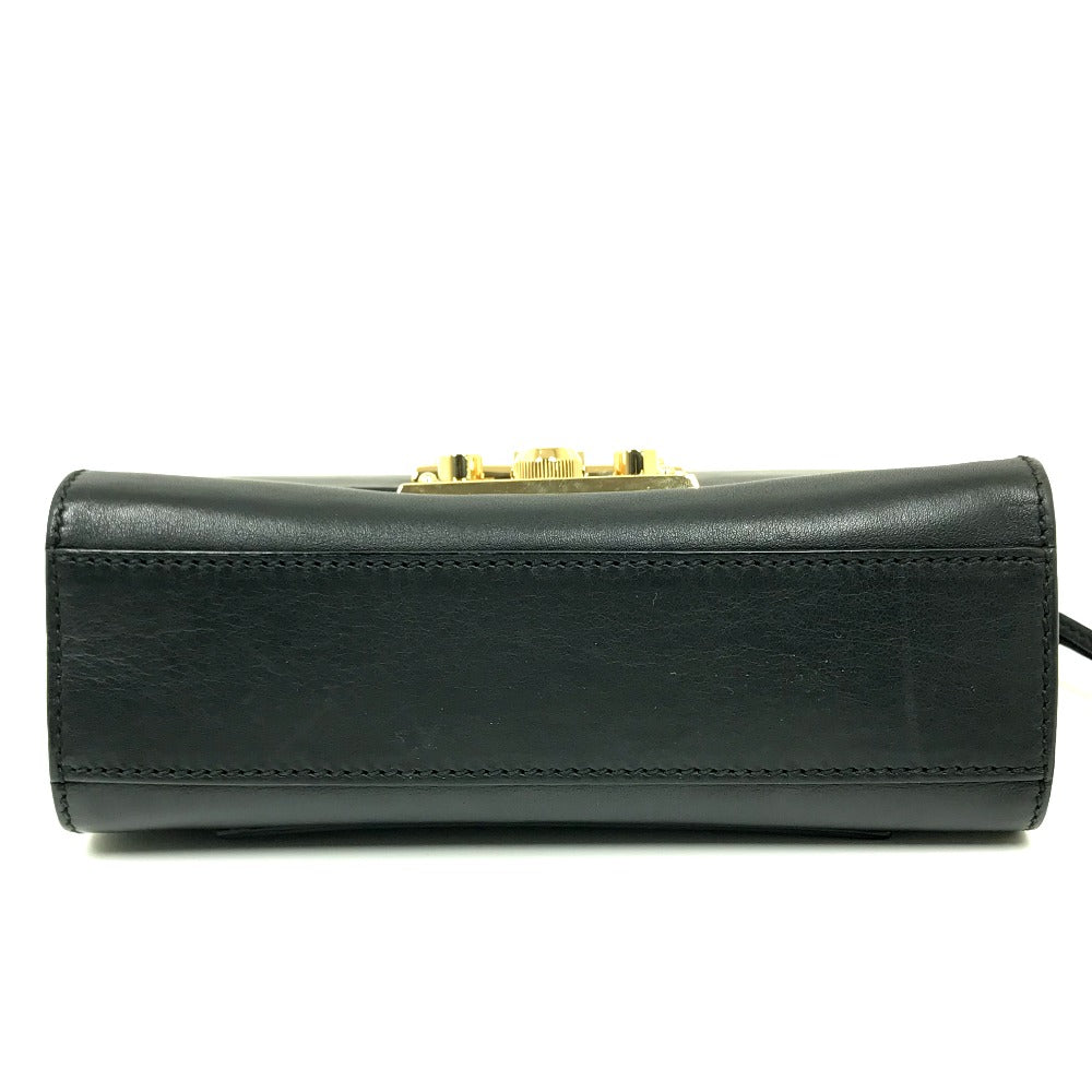 GUCCI Shoulder Bag 409487 leather black Small Padlock Chain Women Secondhand