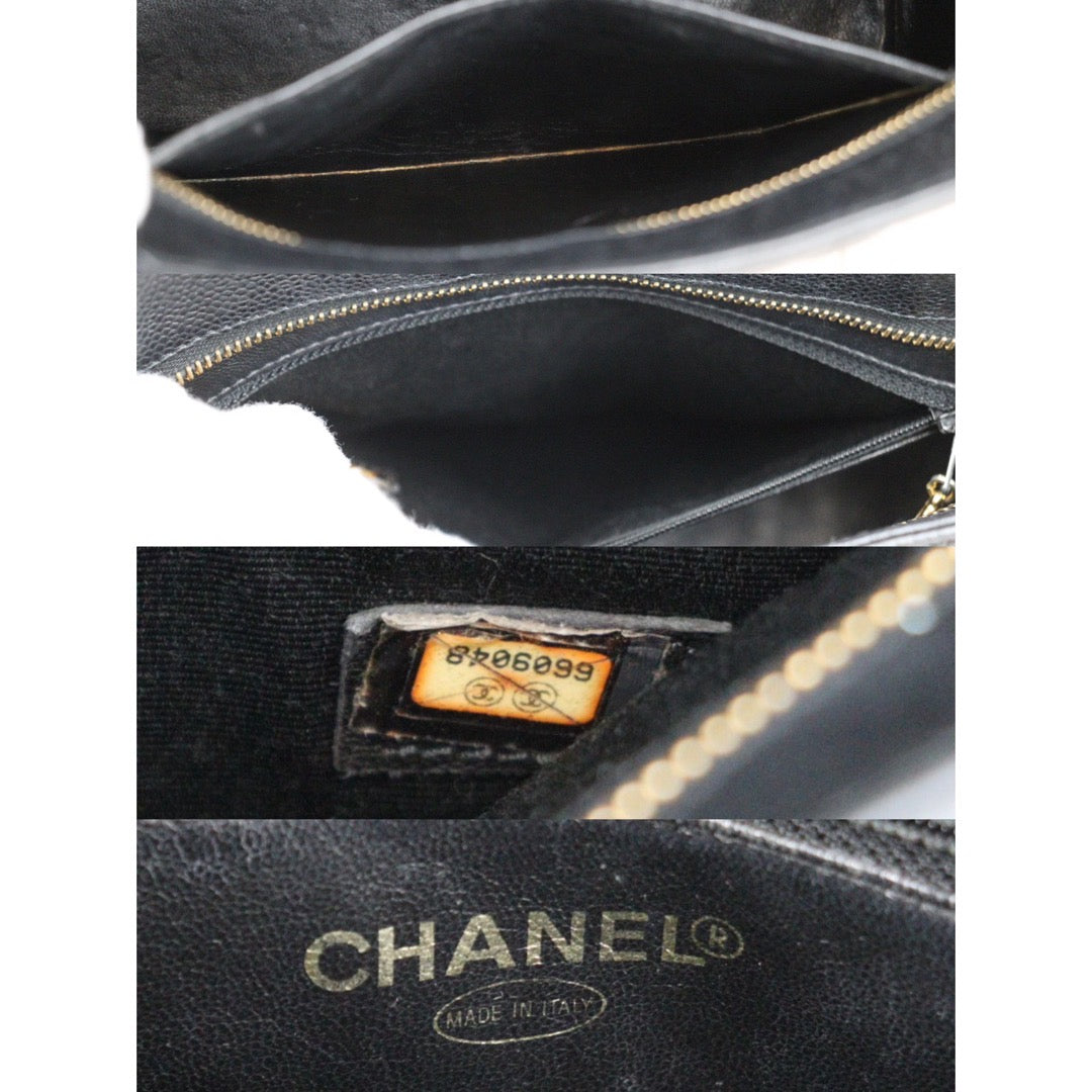 Rank AB｜ CHANEL Caviar Skin Leather Calf Leather Tote Bag Made In 2000～2002Year｜24020803