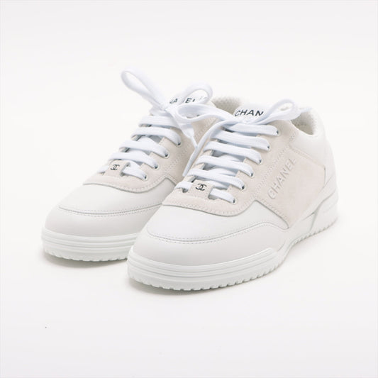 Chanel Coco 24C Leather X  Trainers 35  White G45470 Suedeer