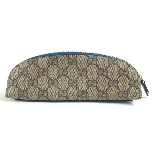 GUCCI pencil case 662129 GG Supreme canvas, leather blue Disney collaboration DISNEY Donald duck Women Used