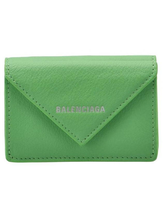 Luxury Balenciaga  Papier Mini Half Wallet Green