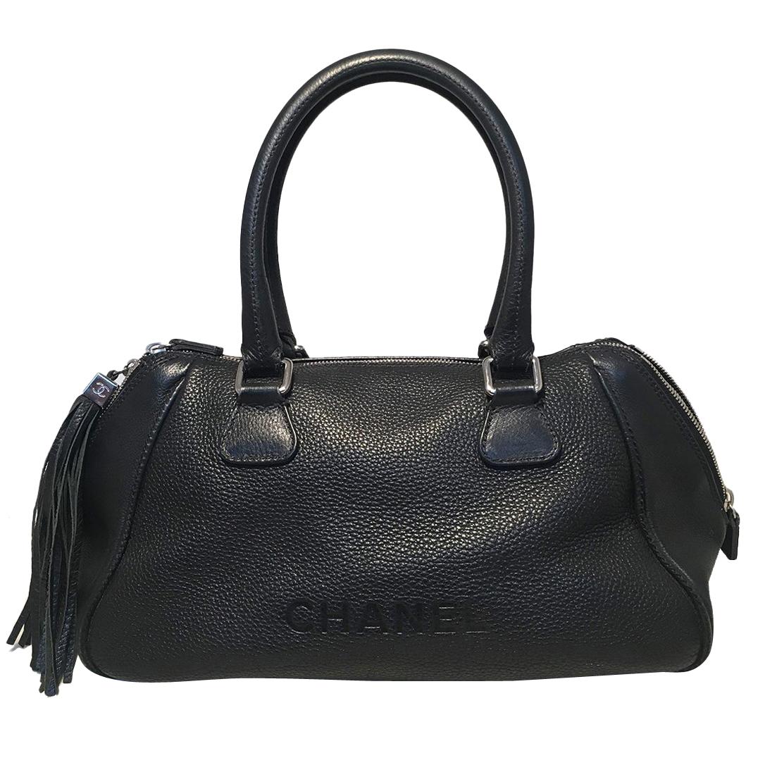Top Quality Chanel Lax Black Leather Tassel Bag