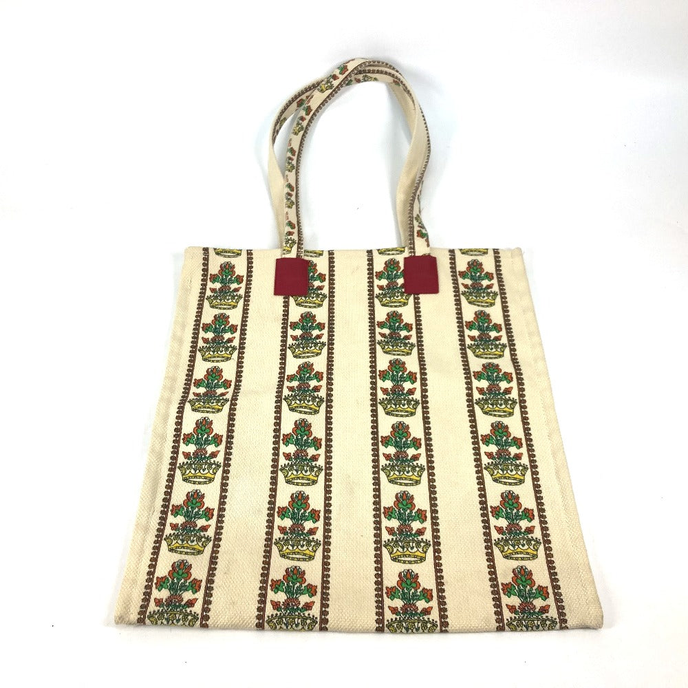 GUCCI Tote Bag canvas beige vertical GARDEN Women Used