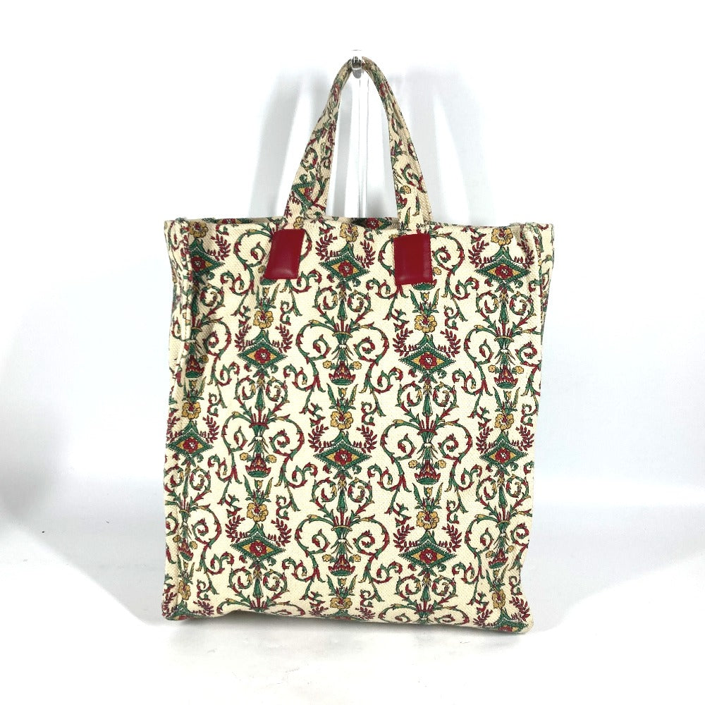 GUCCI Tote Bag canvas beige GARDEN Women Used