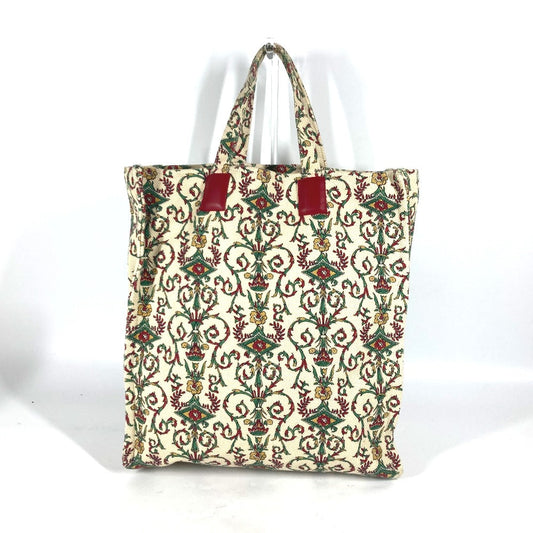 GUCCI Tote Bag canvas beige GARDEN Women Used