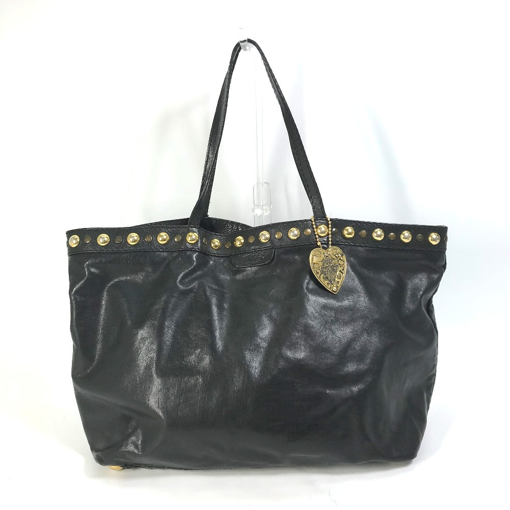 GUCCI Tote Bag 207292 leather black stud hysteria Women Used