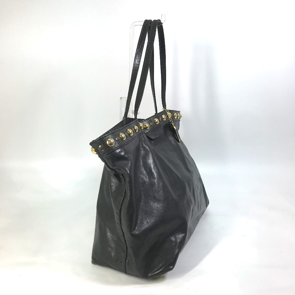 GUCCI Tote Bag 207292 leather black stud hysteria Women Used