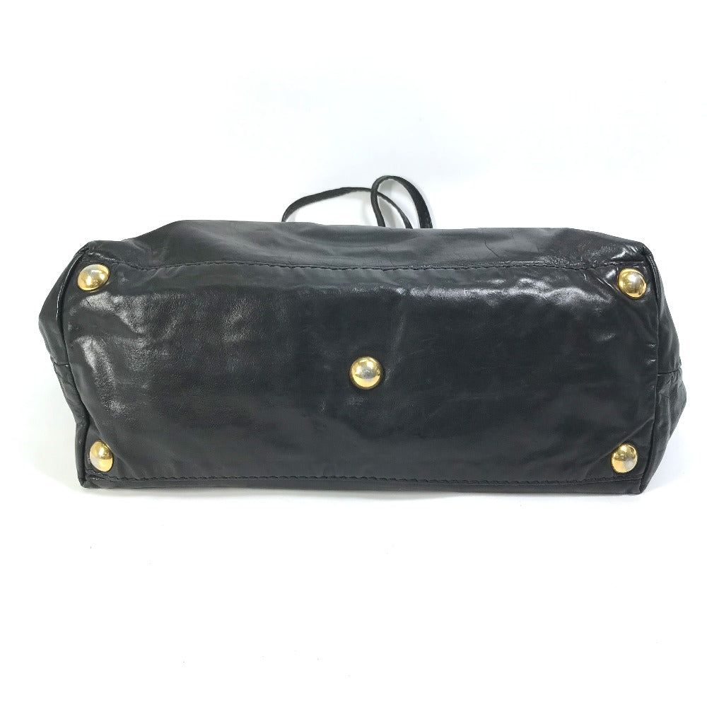 GUCCI Tote Bag 207292 leather black stud hysteria Women Used