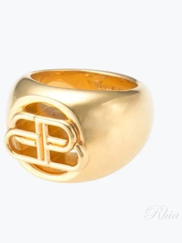 Luxury Balenciaga  BB Signet Ring Gold