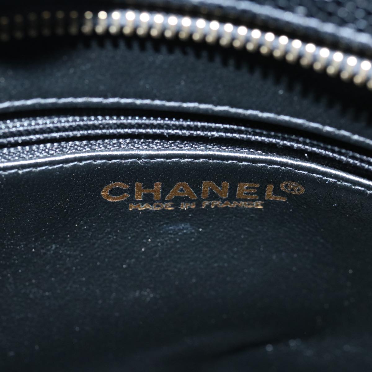 CHANEL Tote Bag Caviar Skin Standard Black CC Auth 62895S