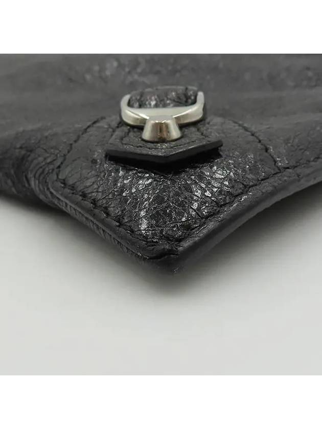 Luxury Balenciaga  362967 Black leather classic gold zip up decoration clutch bag