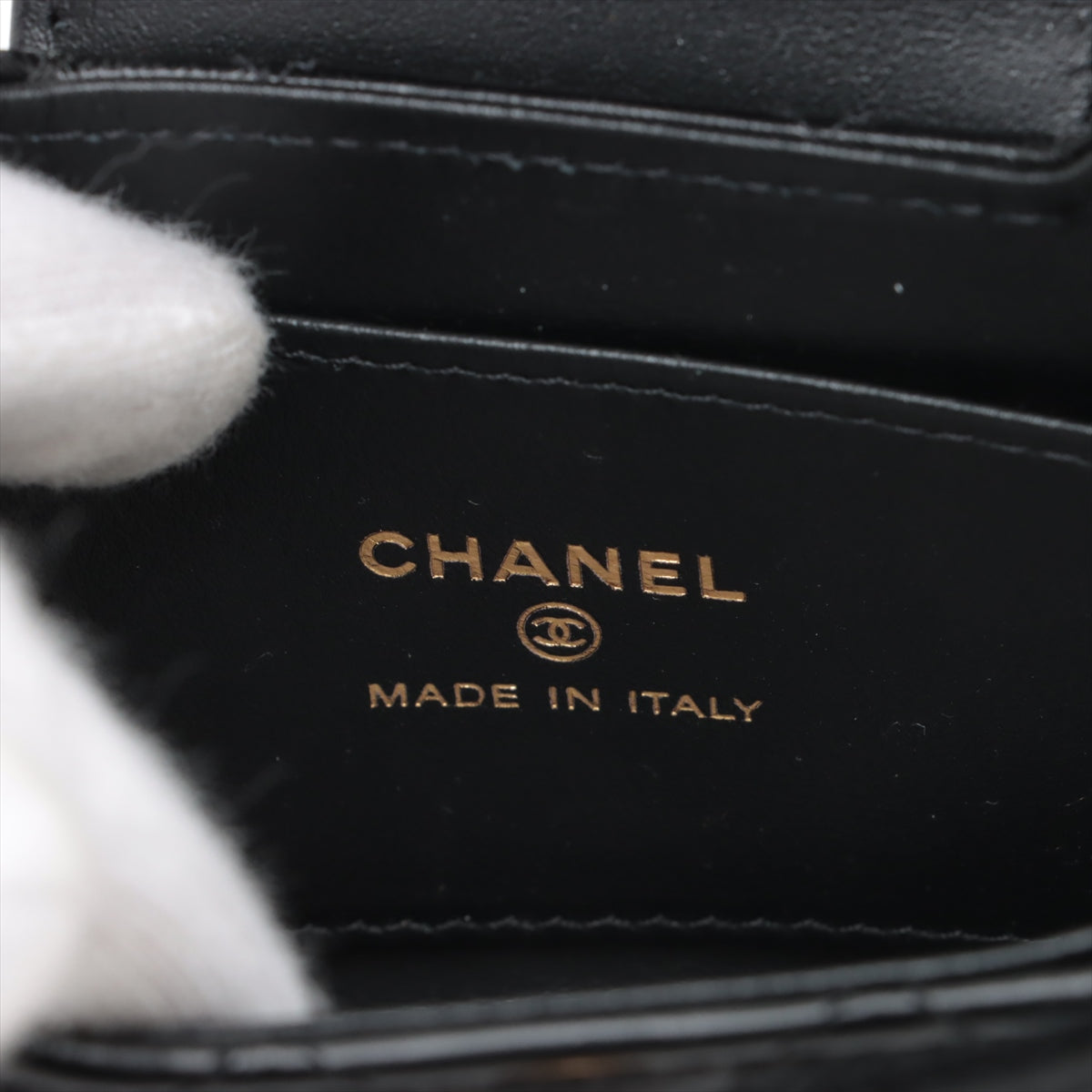 Chanel Mattress Leather 2WAY Shoulder Bag Black Gold  AP3435