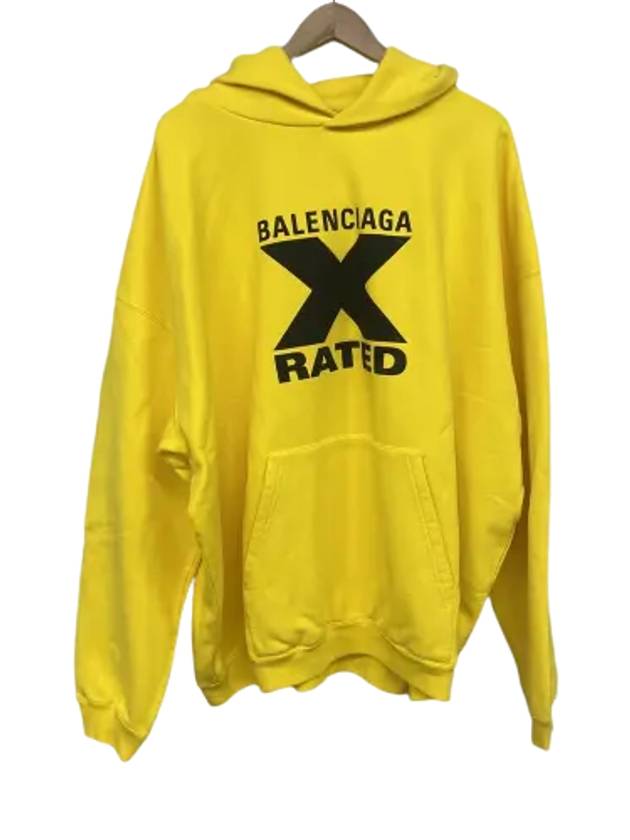 Luxury Balenciaga  Logo Print Hoodie Yellow