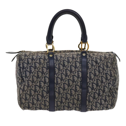 CHRISTIAN DIOR Trotter Canvas Hand Bag Navy Auth 63255