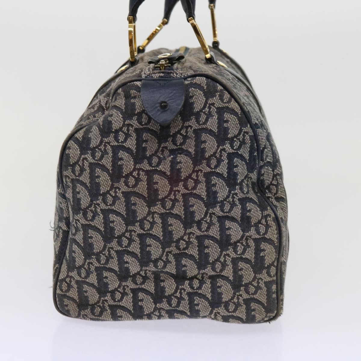 CHRISTIAN DIOR Trotter Canvas Hand Bag Navy Auth 63255