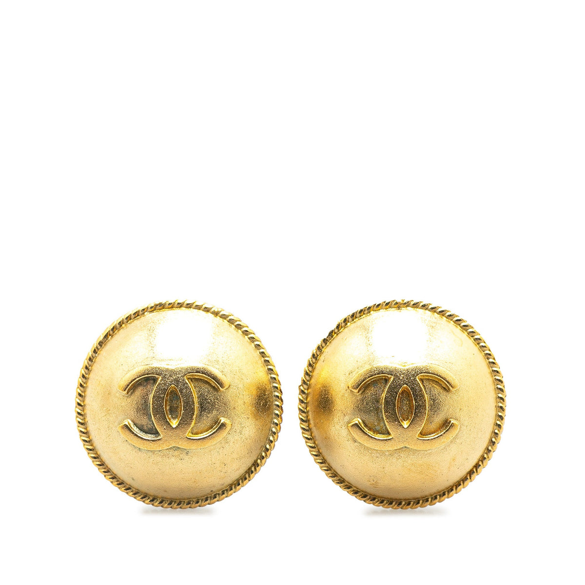 Gold Chanel Gold Plated CC Clip On Earrings