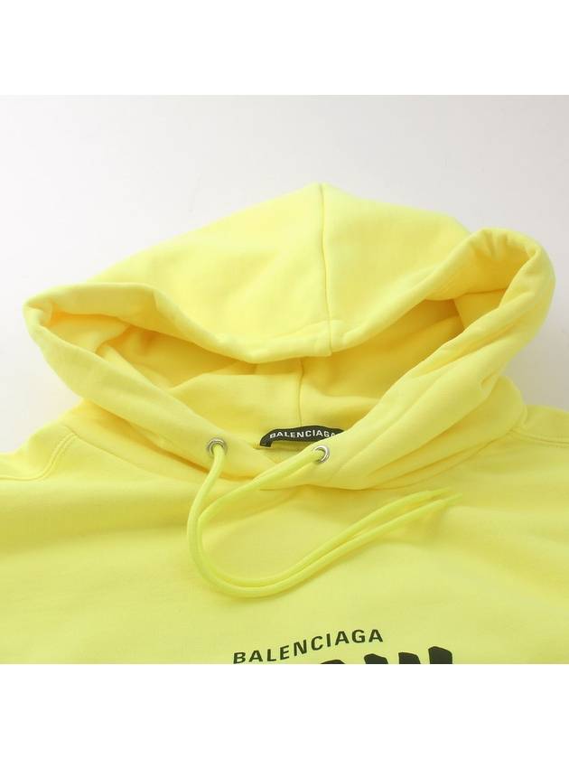 Luxury Balenciaga  Logo Print Cotton Hoodie Yellow