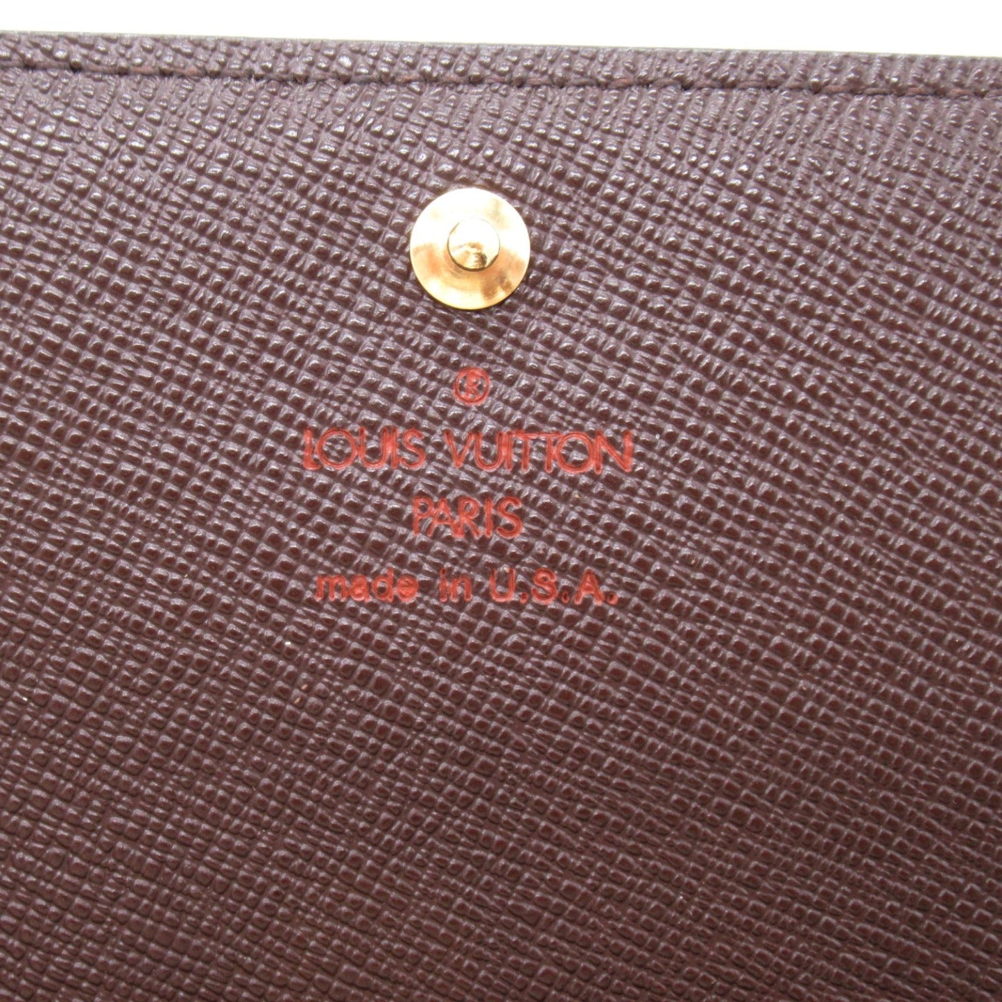 Louis Vuitton Porte Monetier Tresor Double Fold Wallet Wallet PVC Coated Canvas Damiet Mens  Brown N61730