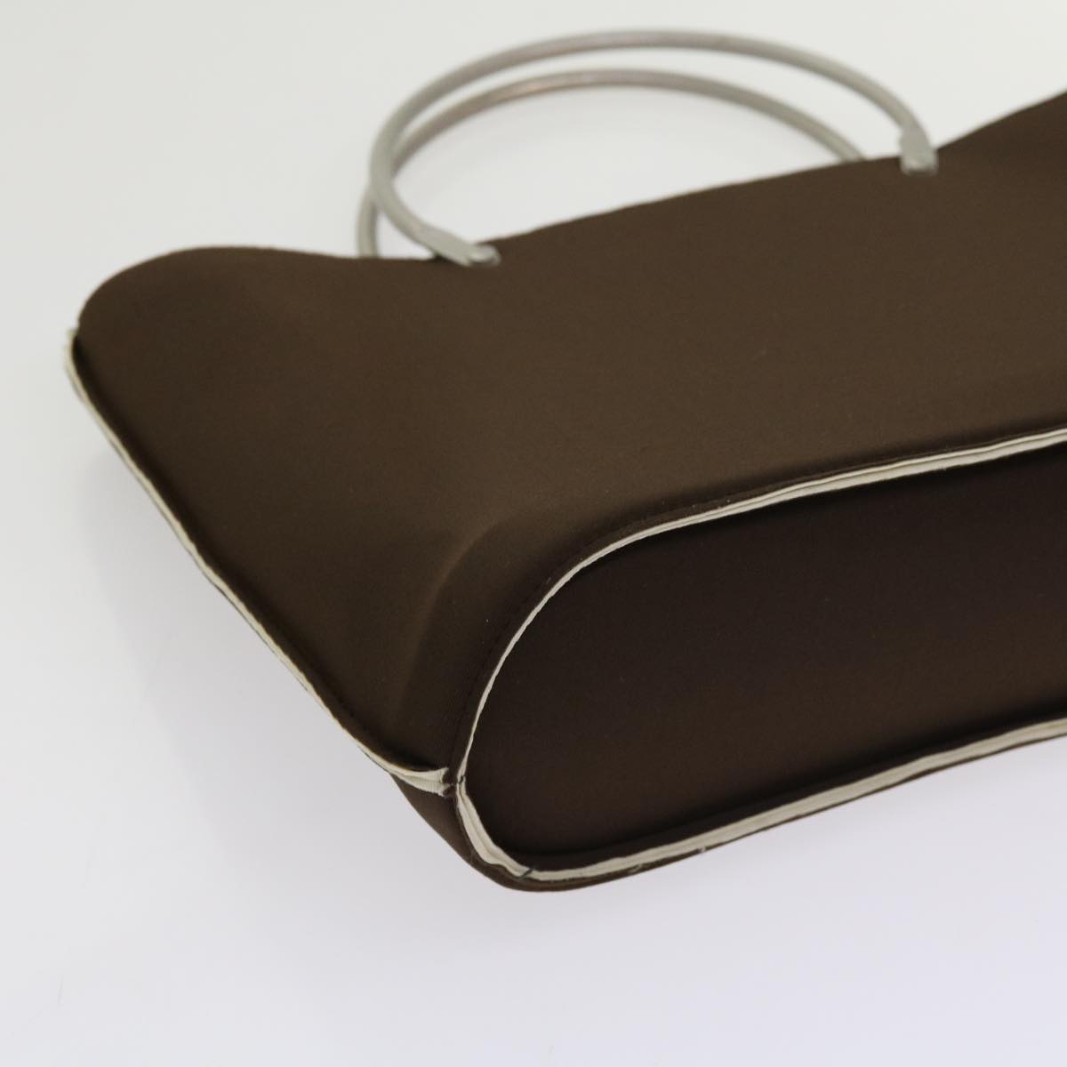 Top Quality Chanel Hand Bag Nylon Brown CC Auth 63436