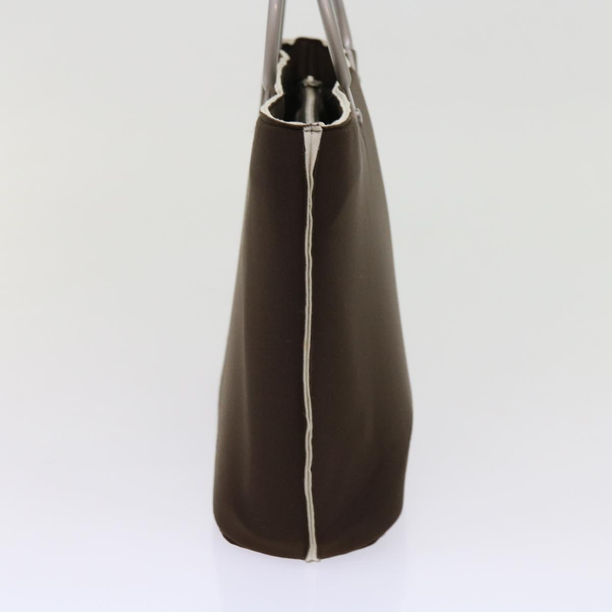 CHANEL Hand Bag Nylon Brown Cc Auth 63436