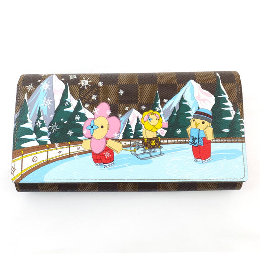 Louis Vuitton Portefolio Sarah NM Long Wallet N40722 Vivian Damielaine Brown Pink Background G Wallet Long Wallet