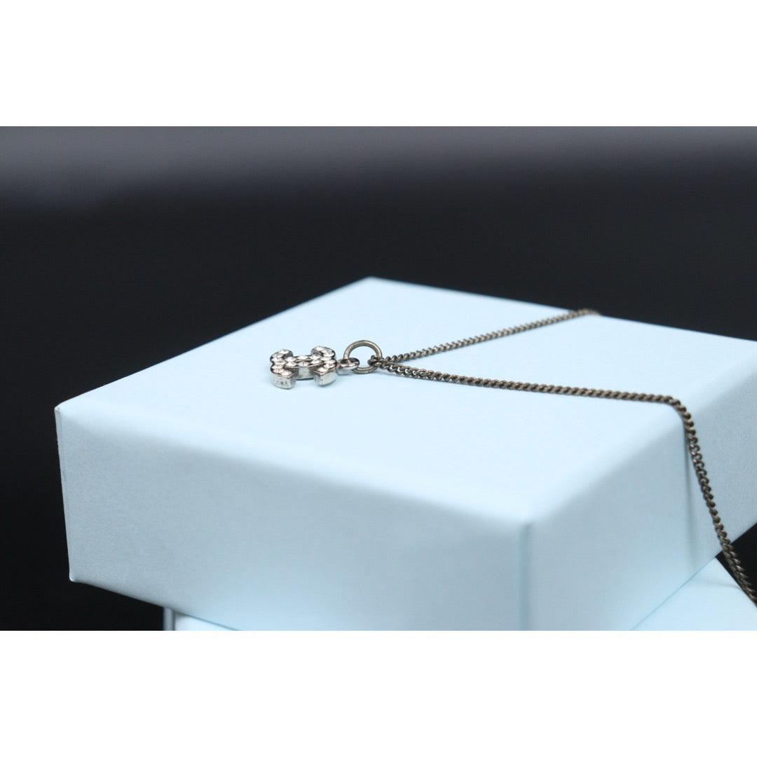 Good ( Rank AB) ｜CHANEL COCO Mark Rhinestone Necklace Silver｜V25070203