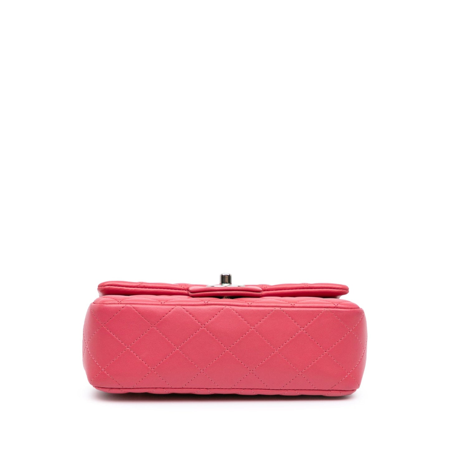Pink Chanel Mini Rectangular Classic Lambskin Single Flap Crossbody Bag