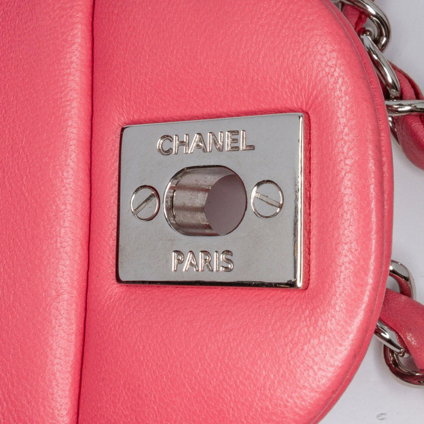 Pink Chanel Mini Rectangular Classic Lambskin Single Flap Crossbody Bag
