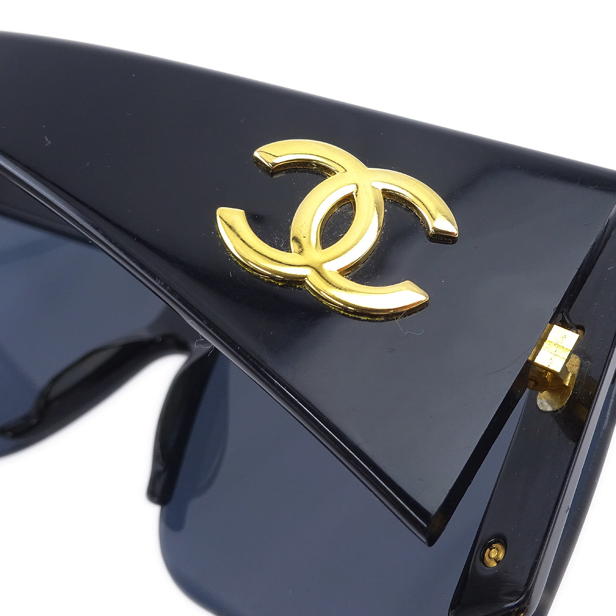 Chanel Chain Sunglasses Eyewear Black Small Good