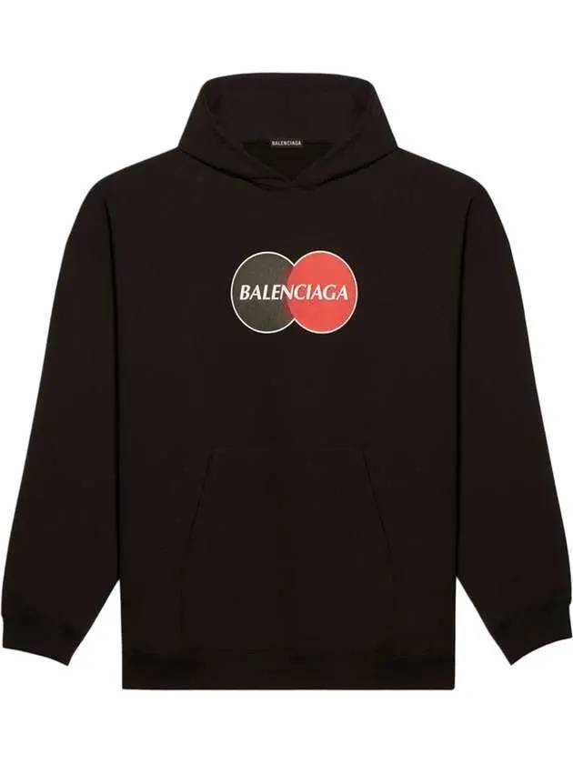 Luxury Balenciaga  Logo Print Over Fit Hoodie Black