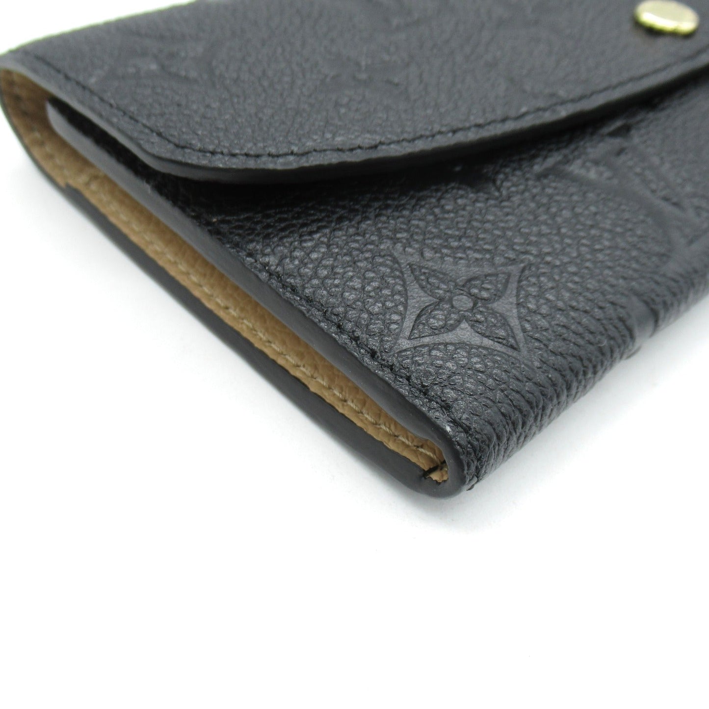 Louis Vuitton Portefolio Emily Double Fable Wallet Double Foldable Wallet Leather Monogram Emplant  Black M62369