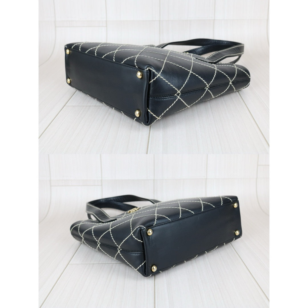 Good ( Rank AB)｜ CHANEL Calf Leather Wild Ditch Hand Bag Made In 2002～2003Year｜S25030604