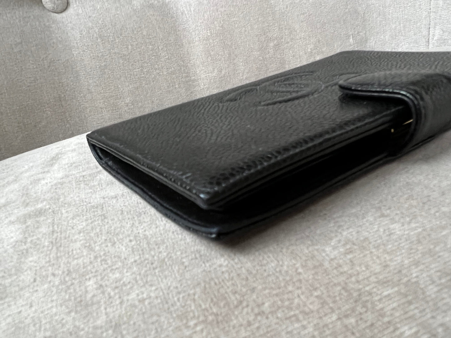 Chanel Black Caviar Timeless French Bifold Wallet