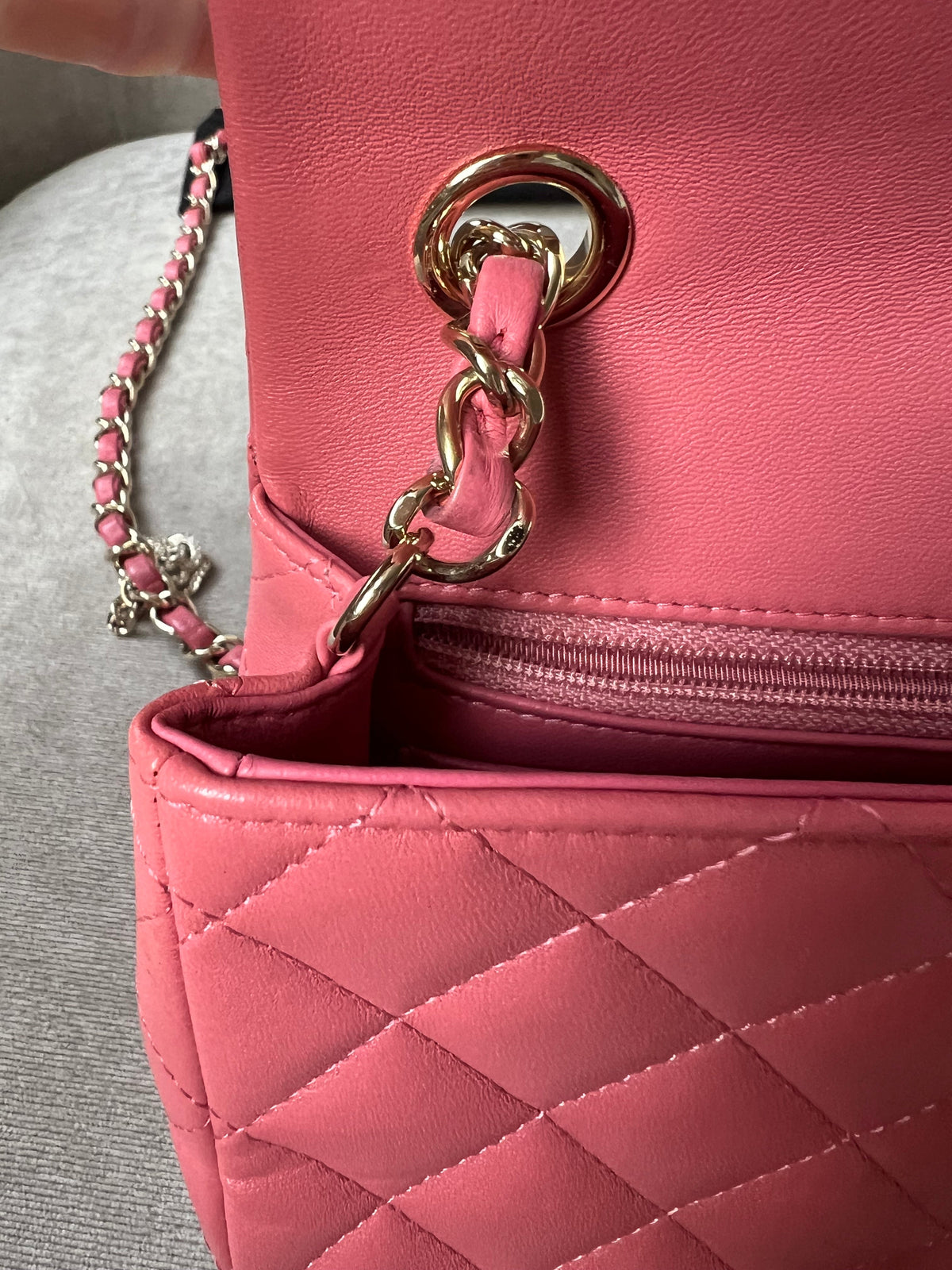Chanel Mini Rectangular Classic Flap Valentines Day Edition in Pink Lambskin