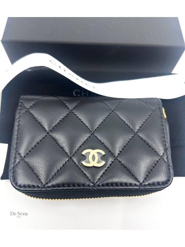 Classic Zipped Coin Purse Grained Calfskin & Gold Black Chanel