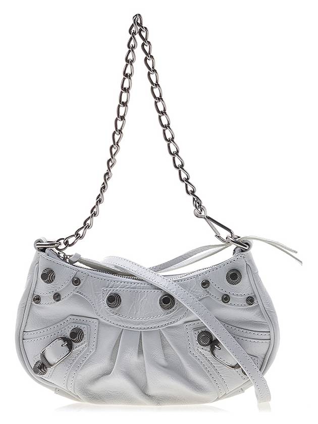 Luxury Balenciaga  Le Cagole Chain Mini Shoulder Bag White
