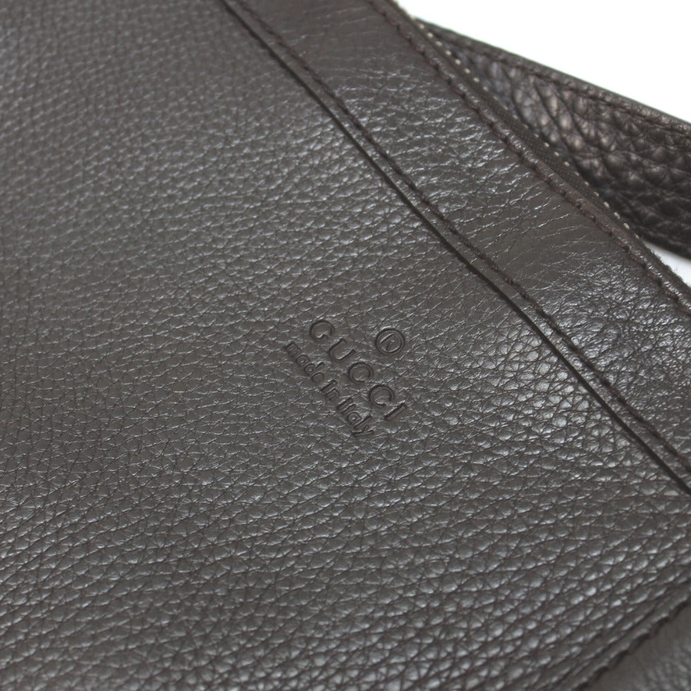 GUCCI Shoulder Bag 233329 leather Dark brown Women Secondhand