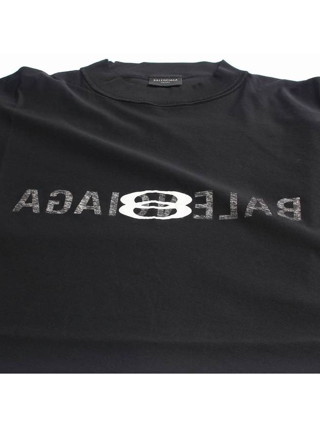Luxury Balenciaga  Logo Print Short Sleeve T-Shirt Black