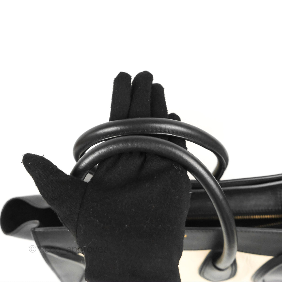 Celine Mini Luggage Bag Black/White Aged Calfskin