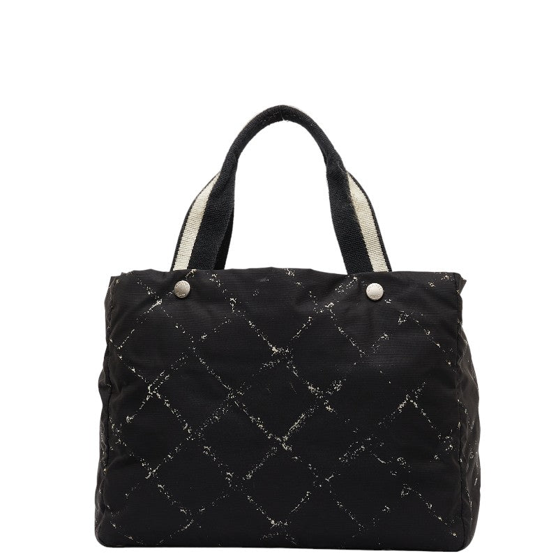 Chanel  Travel Line Handbag Tote Bag Black Nylon Canvas  Chanel