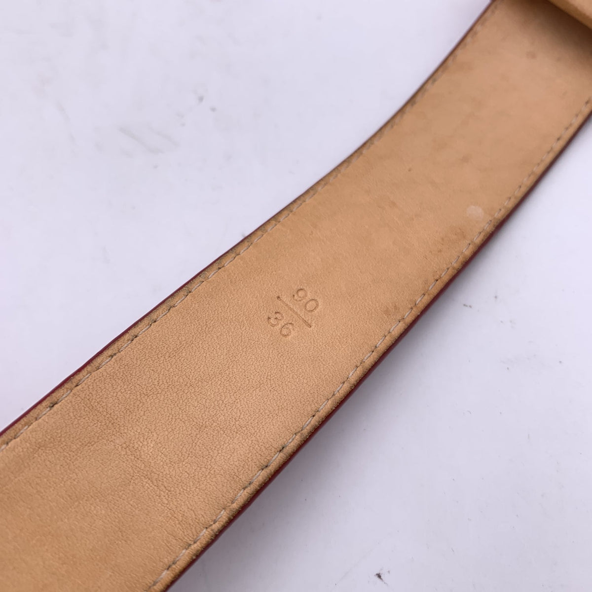 LOUIS VUITTON Red Pomme D'Amour Monogram Vernis Belt Size 90/36
