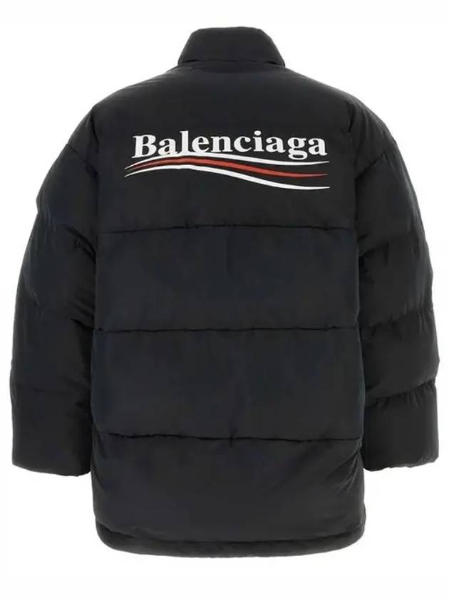 Luxury Balenciaga  Political Wave Logo Padding Black
