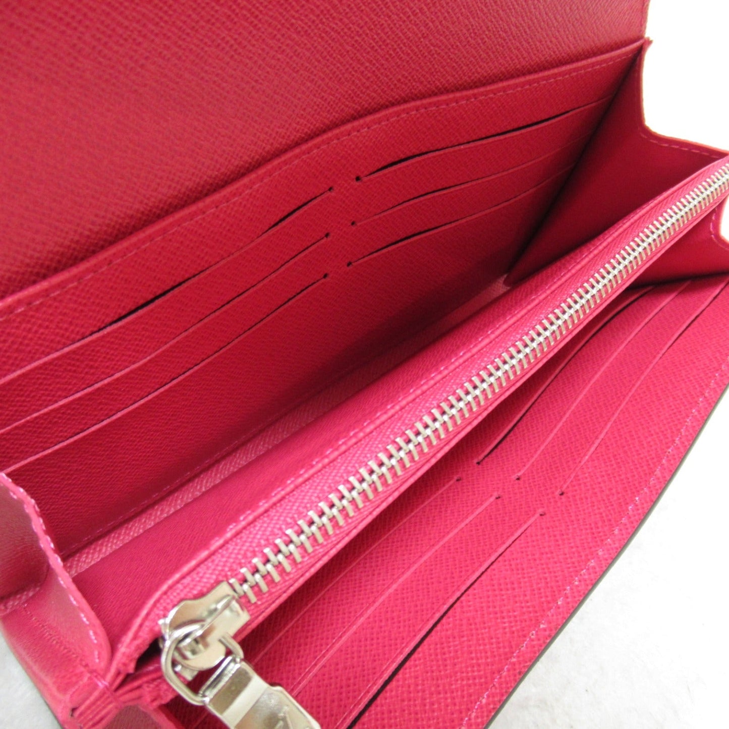 Louis Vuitton Portefolio Sarah Double Fable Wallet Double Foldable Wallet Leather Wallet Epi  Pink M62560