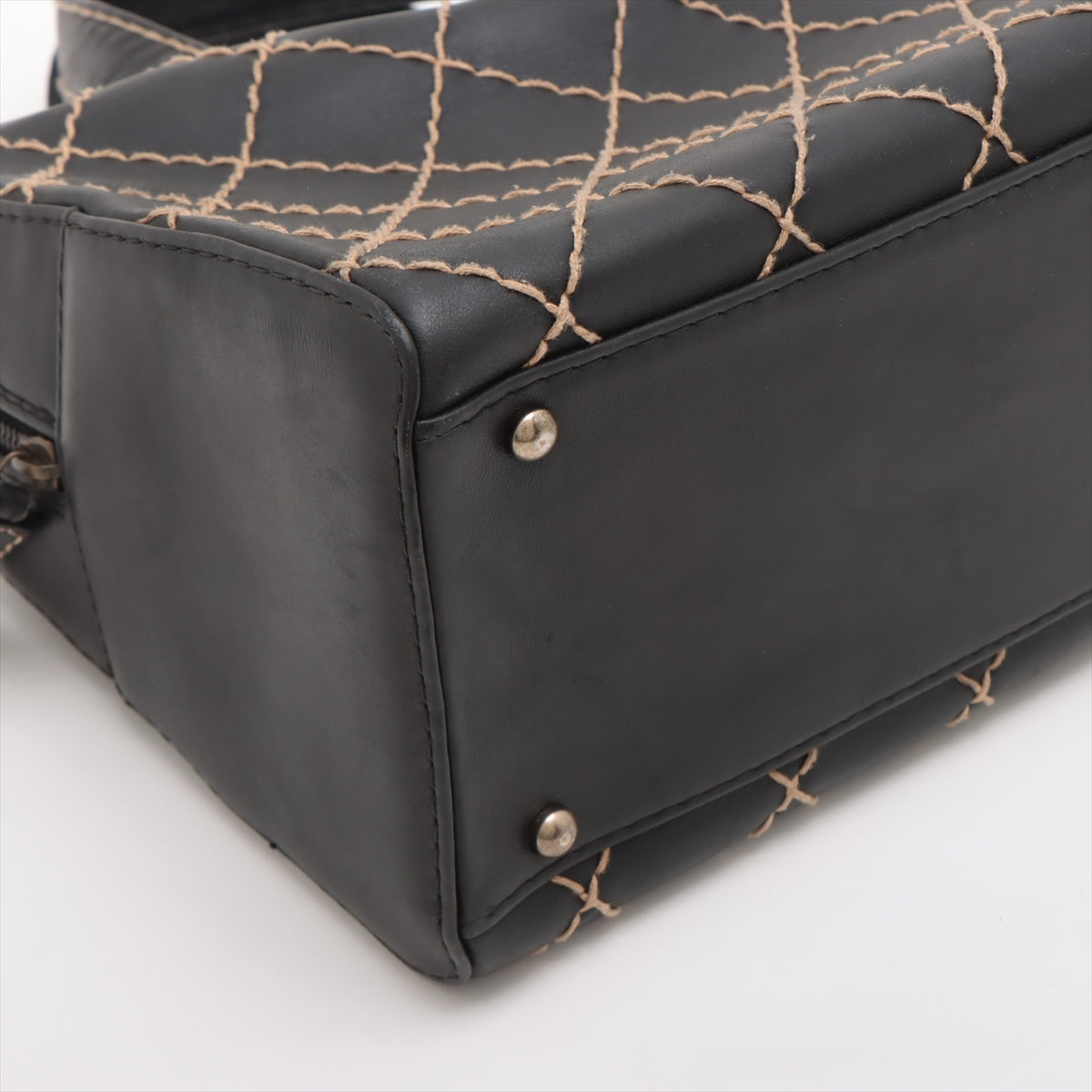 Chanel Wild Stitch  Handbag Black Gummetal G  6th