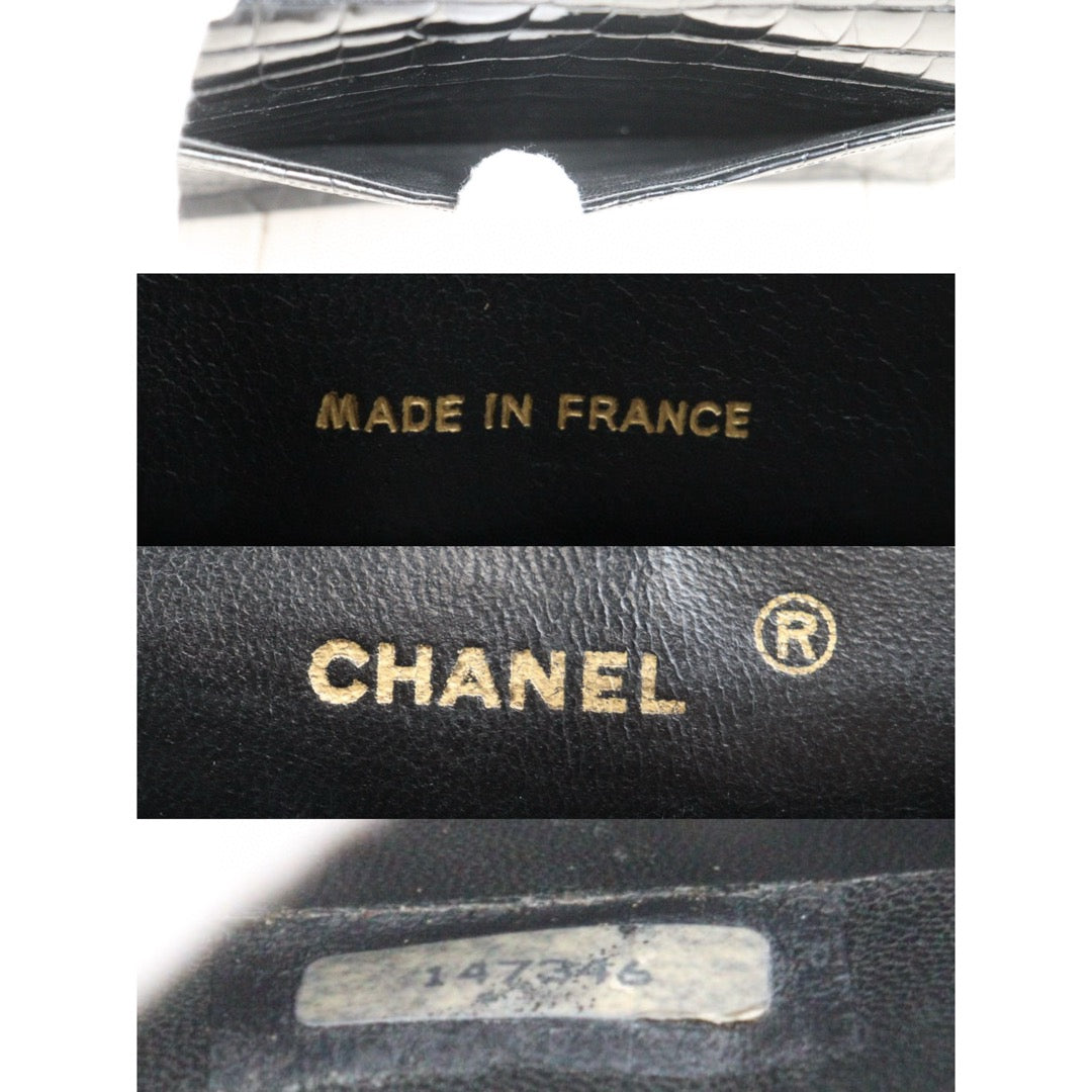 Very Good ( Rank A)｜ CHANEL Crocodile Skin Double Flap 26 Shoulder Bag Black ｜24121924