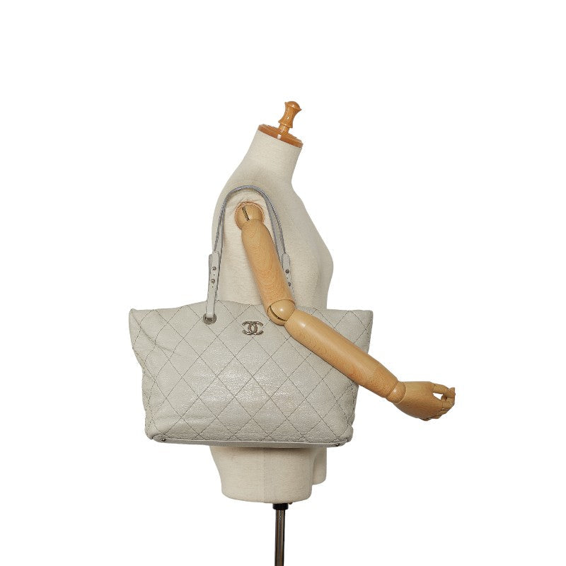Chanel Mattress Cocomark houlder Bag  Bag Gray Leather Lady Chanel